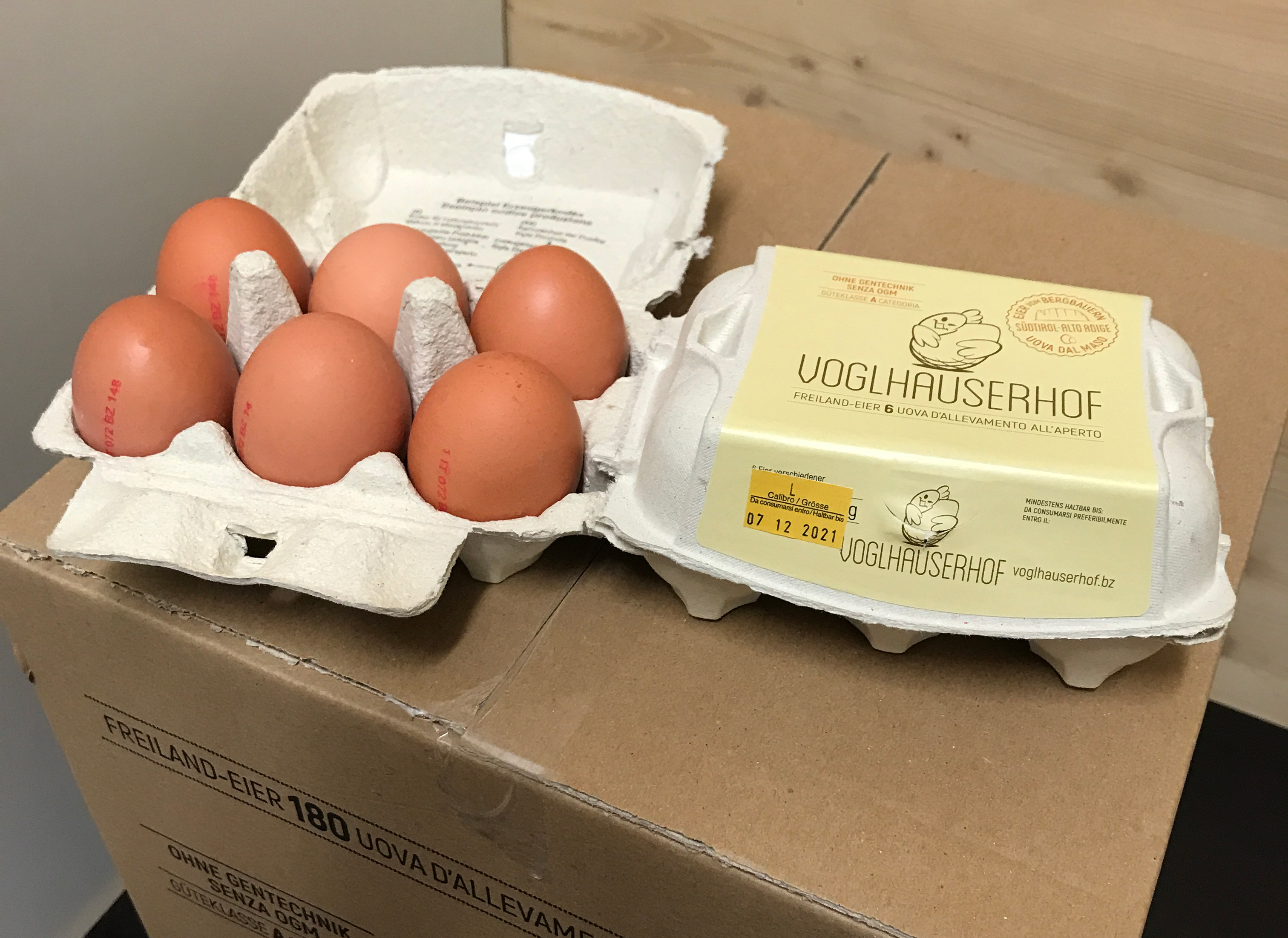 Freilandhühner vor Schlern Südtirol